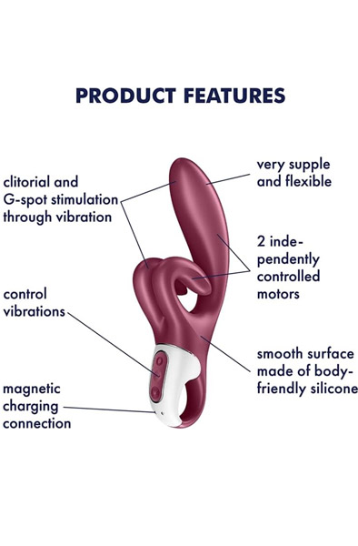 Satisfyer Touch Me Rabbit Vibrator Red - Triušio vibratoriai 2