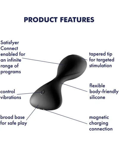 Satisfyer Trendsetter Vibrating Anal Plug Black - Vibruojantis analinis kištukas 2