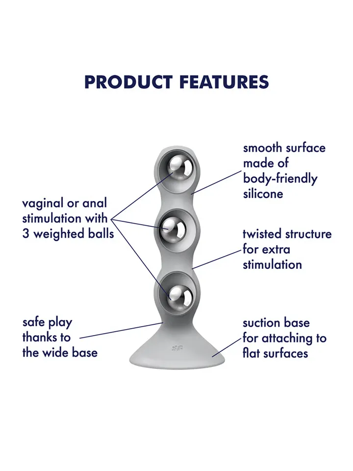 Satisfyer Triple Ball-R Weighted Dildo Grey - Analinis dildo 2 [full]