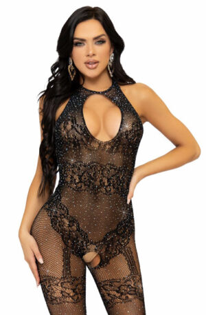 Seamless Fishnet Bodystocking Black - Kėbulo staklės 1