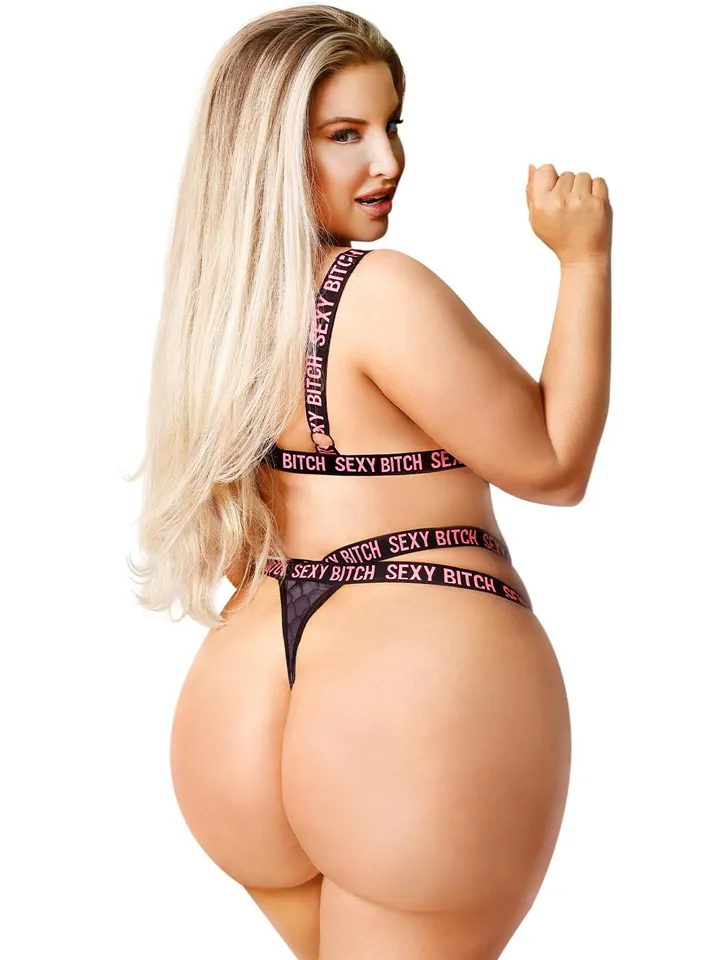 Sexy Bitch Bralette & Strappy Thong Panty Queen - Underklädesset 2