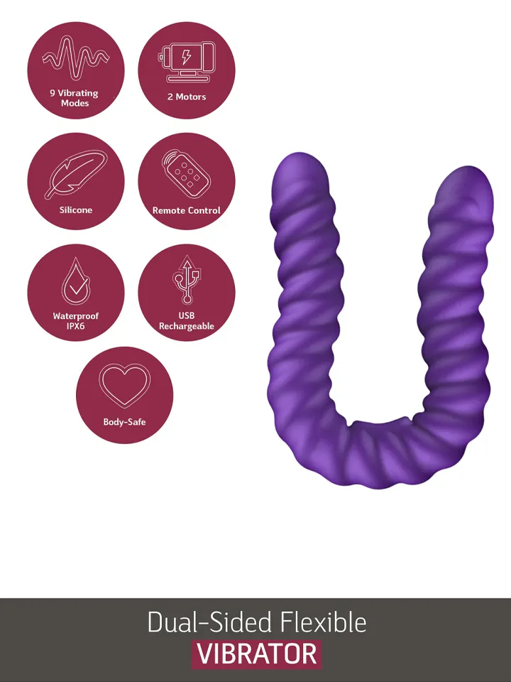 She.E.O Dual-Sided Flexible Vibrator - Vibruojantis dildo 2 [full]
