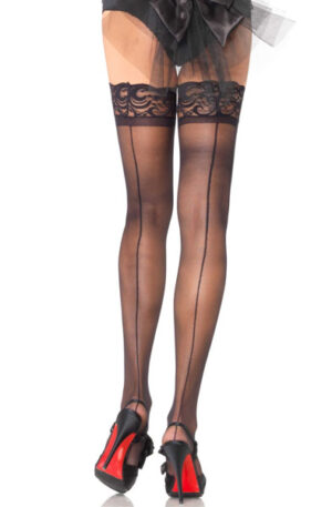 Sheer Stay Up's With Backseam Black - Kojinės 1