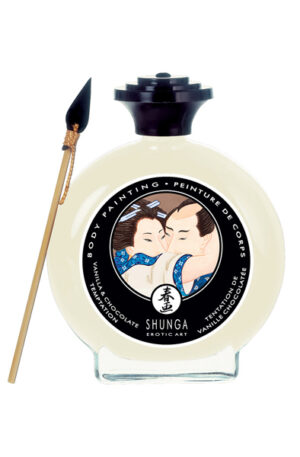 Shunga Erotic Art Bodypaint White Chocolate Vanilla 100ml - Valgomieji kūno dažai 1