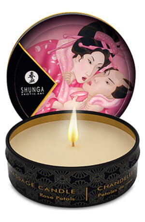 Shunga Erotic Art Massage Candle Rose Petals 30ml - Masažo žvakės 1