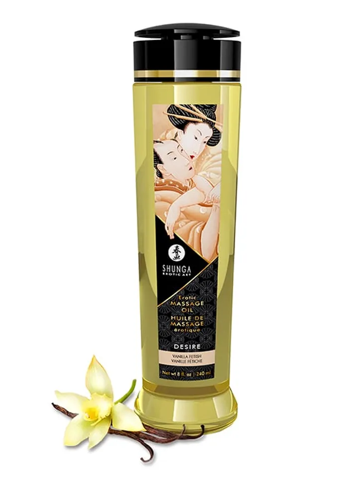 Shunga Massage Oil Desire Vanilla 240 ml - Masažo aliejaus vanilė 1 [full]