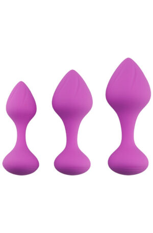Silicone Anal Plug Set Purple - Analiniai žaislai rinkinyje 1