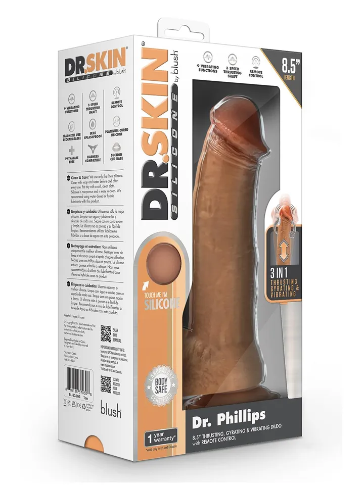 Silicone Dr. Phillips Thrusting Dildo 21,6 cm - Vibruojantis dildo 5 [full]
