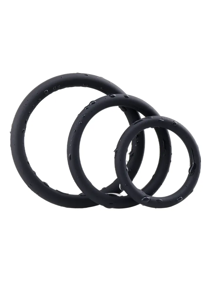 Silicone Ring Set Black 3-pack - Gaidžio žiedo rinkinys 1 [full]