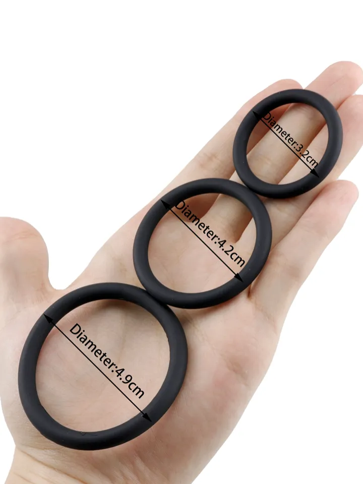 Silicone Ring Set Black 3-pack - Gaidžio žiedo rinkinys 2 [full]