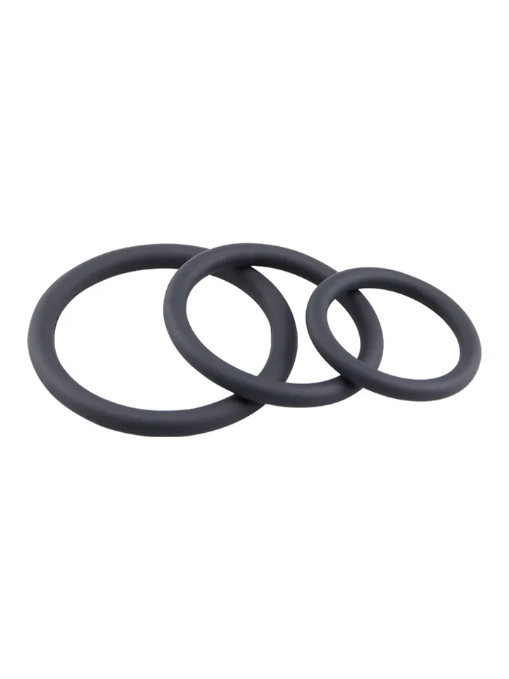 Silicone Ring Set Black 3-pack - Gaidžio žiedo rinkinys 3 [full]