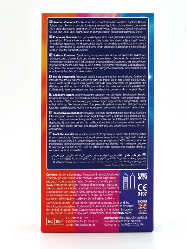 Skins Assorted Condoms 16-pack - Sumaišykite pakuotės prezervatyvus 3 [full]