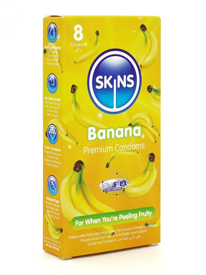Skins Banana Condoms 8-pack - Prezervatyvai 1 [full]