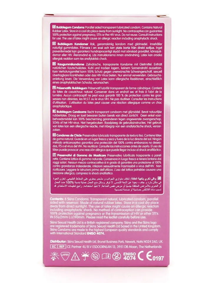 Skins Bubblegum Condoms 8-pack - Skonio prezervatyvai 2 [full]
