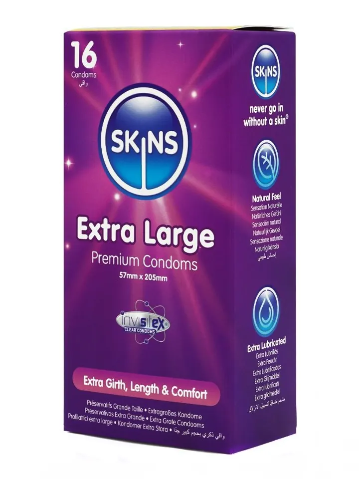Skins Extra Large Condoms 16-pack - Ypač dideli prezervatyvai 1 [full]