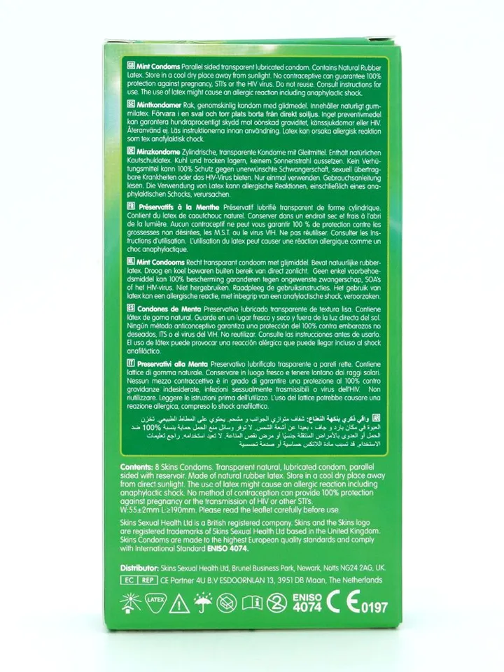 Skins Mint Condoms 8-pack - Prezervatyvai 3 [full]