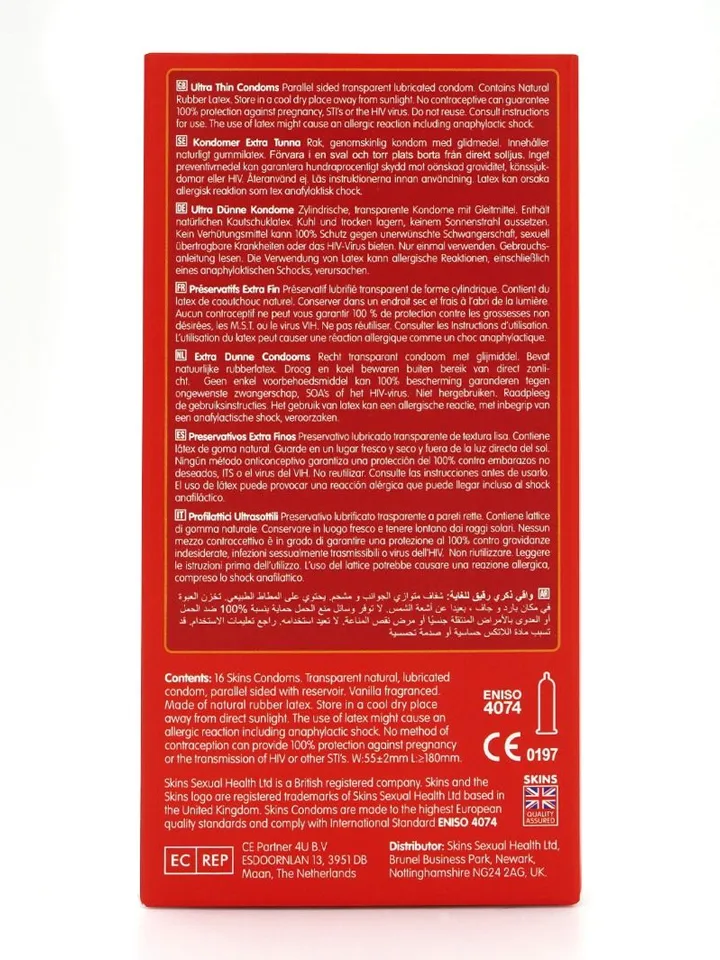 Skins Ultra Thin Condoms 16-pack - Ploni prezervatyvai 3 [full]