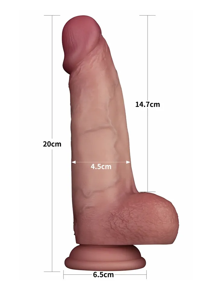Sliding Skin Pro II Dual Layer Silicone Dildo 20 cm - Gyvenimo dildo 3 [full]