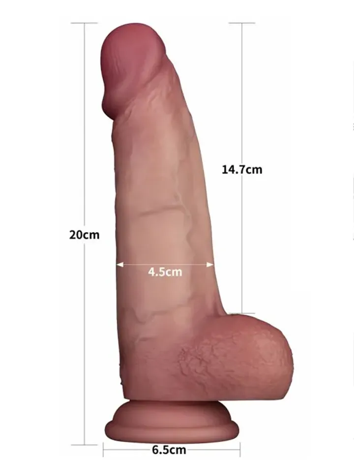 Sliding Skin Pro II Silicone Vibrating Dildo 20 cm - Vibruojantis dildo 2 [full]
