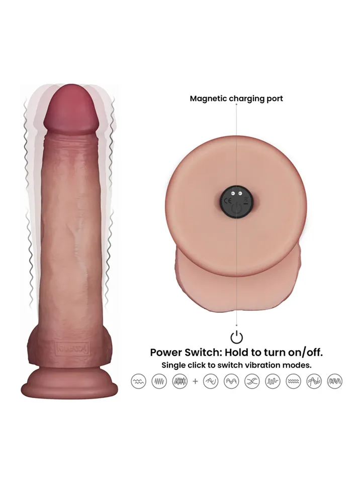 Sliding Skin Pro II Silicone Vibrating Dildo 21,5 cm - Vibruojantis dilatorius 3 [full]