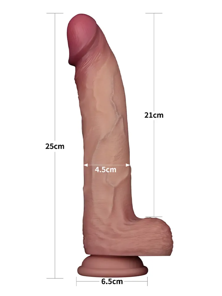 Sliding Skin Pro II Silicone Vibrating Dildo 25 cm - Vibruojantis dildo 2 [full]
