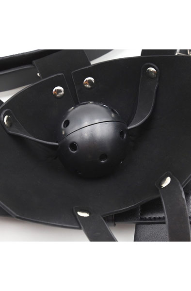 SM Harness Head Muzzle Black - Kamštis su dirželiais 7