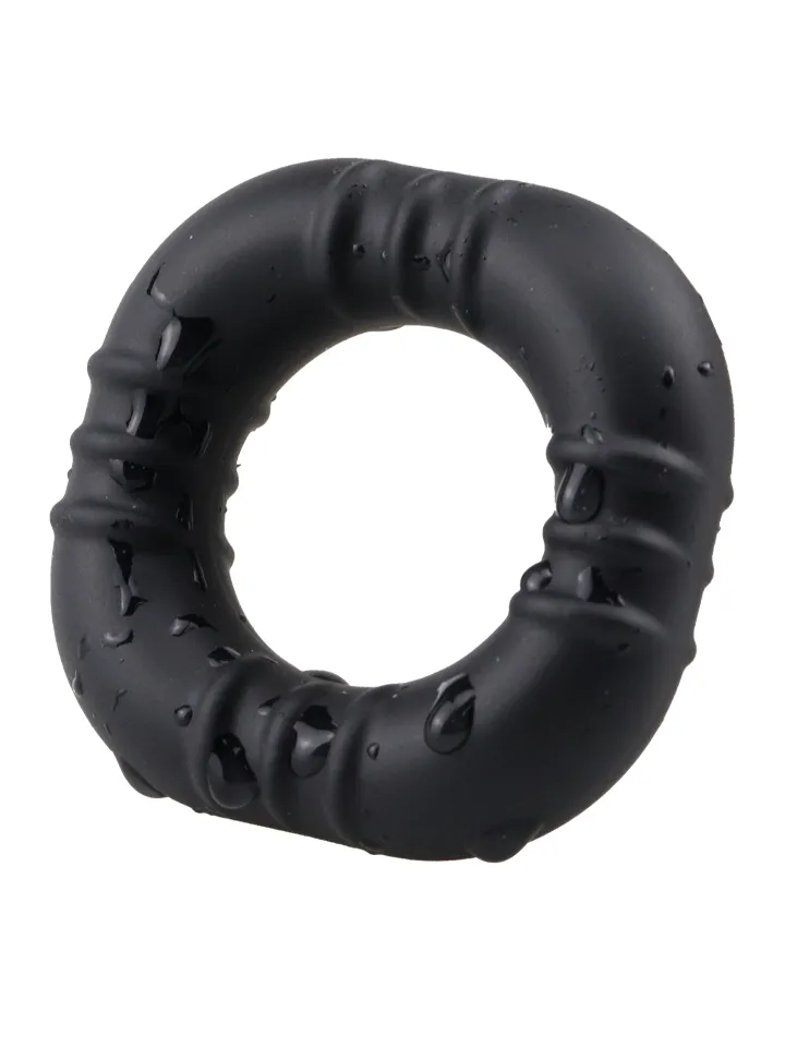 Square Fit Silicone Cock Ring Black - Gaidžio žiedas 1 [full]