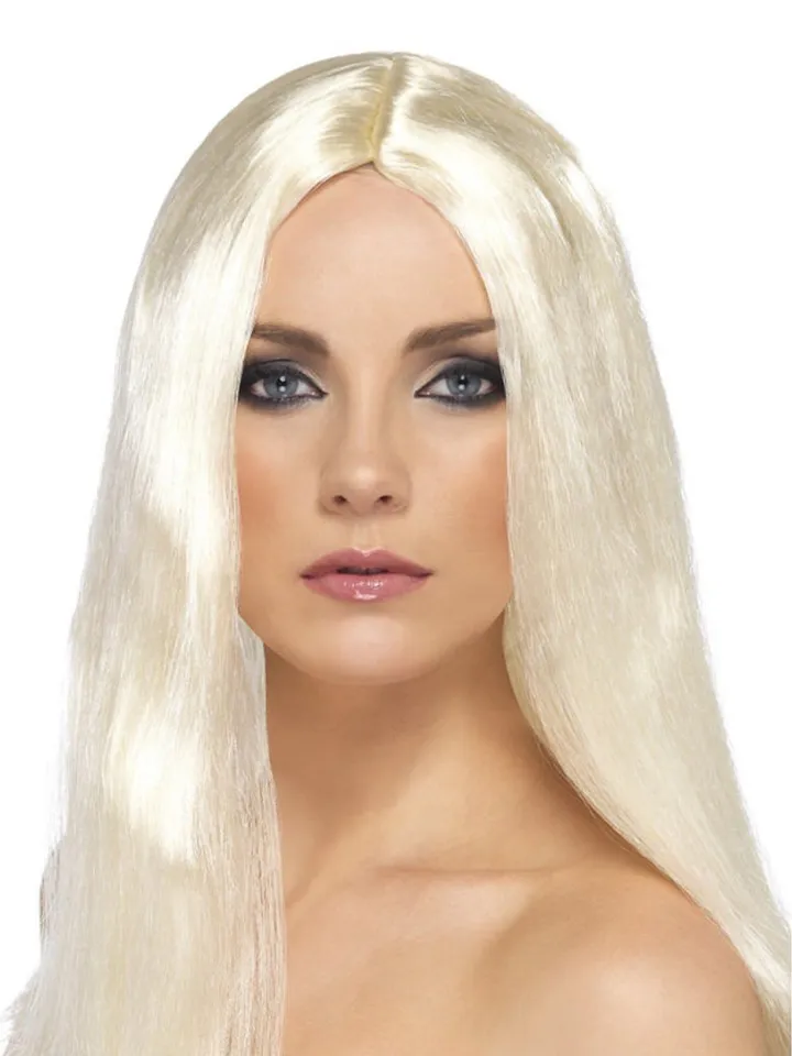 Star Style Long Straight Wig Blonde - Šviesiaplaukė perukas 1 [full]