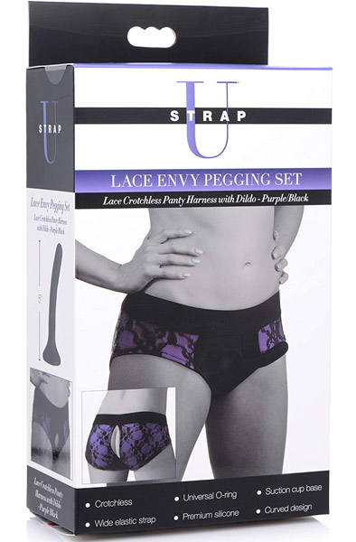 Strap U Envy Strap-on Harness With Dildo Purple - Diržu su diržais 3
