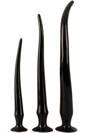 Super Long Flexible Butt Plug Set Black - Ypač ilgas analinis dildo 1