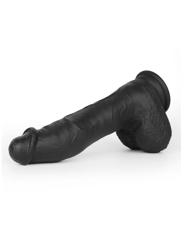 Super Soft Dildo With Heating Black 22 cm - Vibruojantis dildo 4 [full]