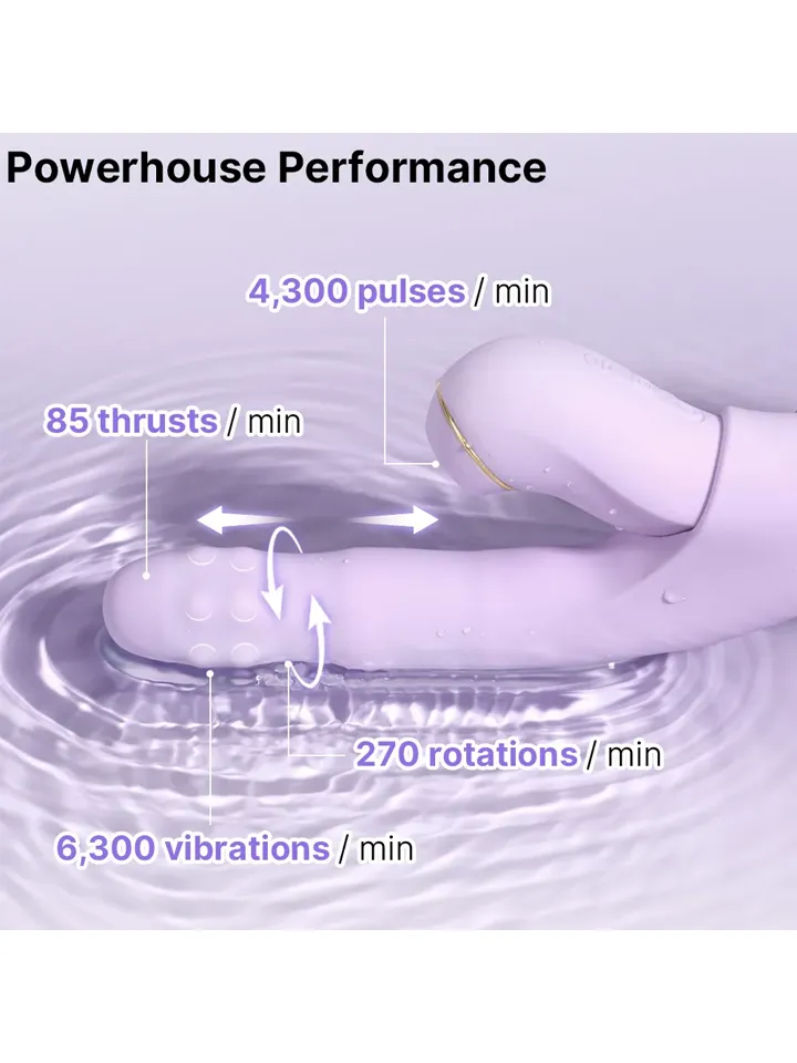 Svakom Duo Glow Thrusting Beaded Vibrator With App - Šildymo triušio vibratorius 2 [full]