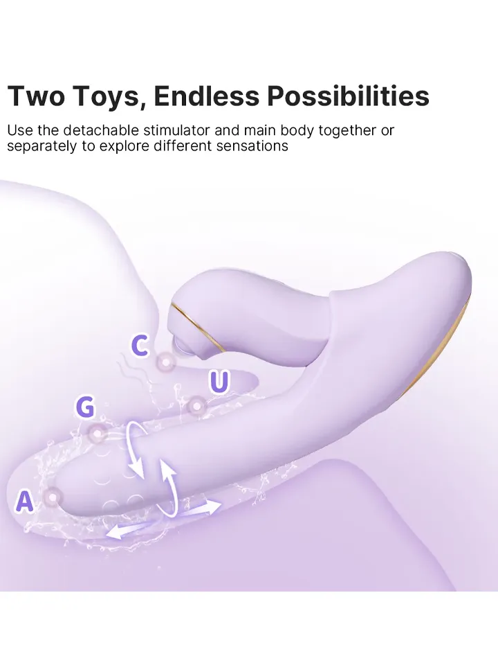 Svakom Duo Glow Thrusting Beaded Vibrator With App - Šildymo triušio vibratorius 3 [full]