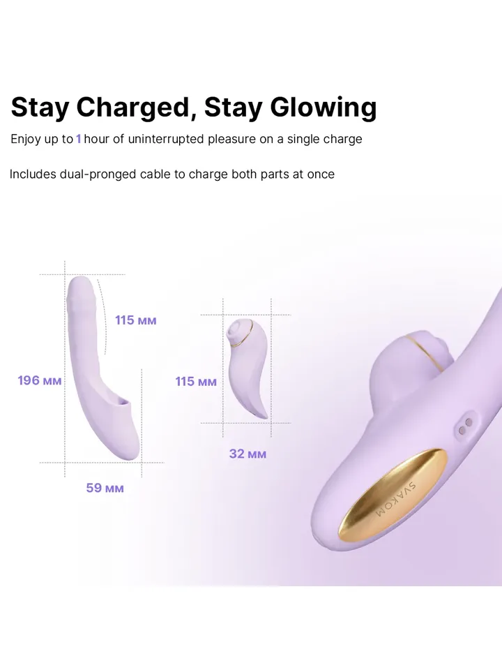 Svakom Duo Glow Thrusting Beaded Vibrator With App - Šildymo triušio vibratorius 6 [full]