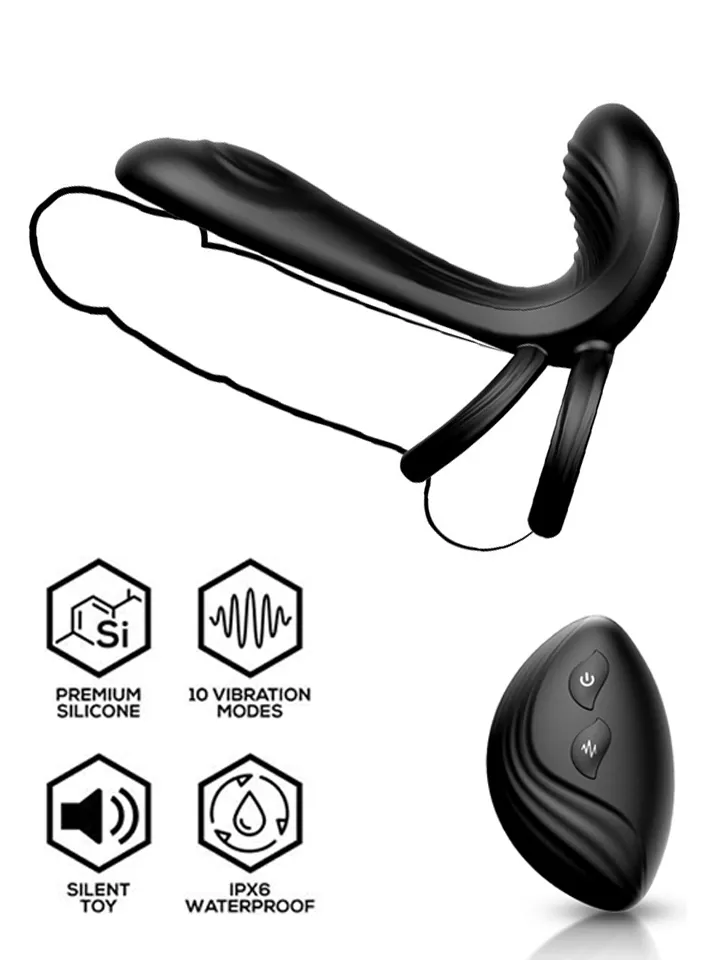 Synkox Girth Gainer Vibrating Double Cockring - Vibruojantis gaidžio žiedas 1 [full]