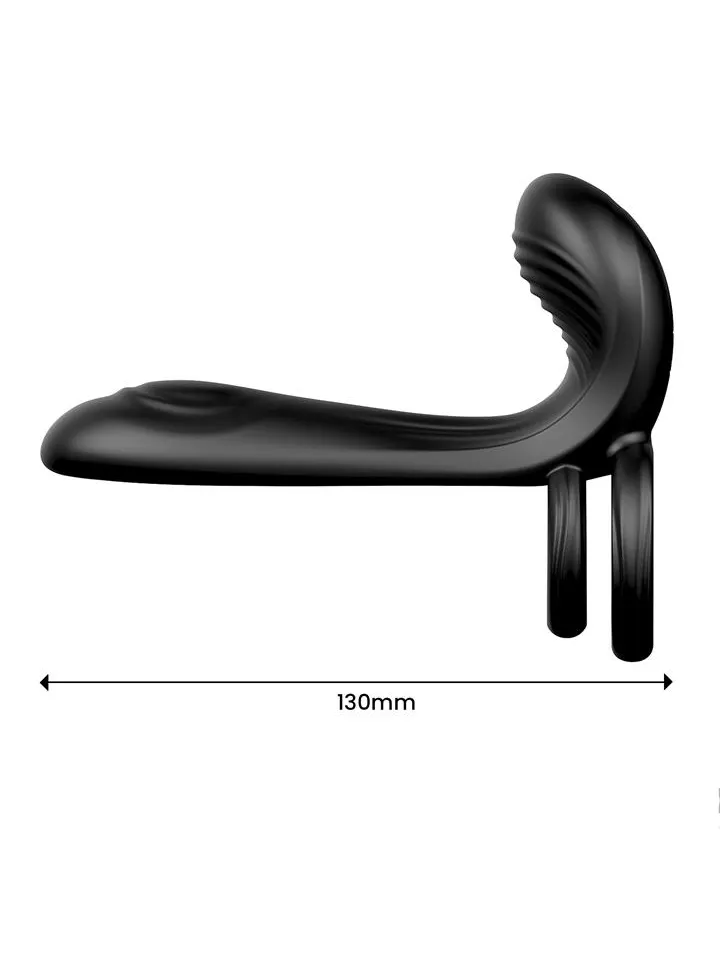 Synkox Girth Gainer Vibrating Double Cockring - Vibruojantis gaidžio žiedas 4 [full]