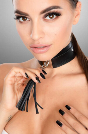 Teasing Tassel Collar Silver/Black - BDSM Dūsintuvas (Chokeris) 1