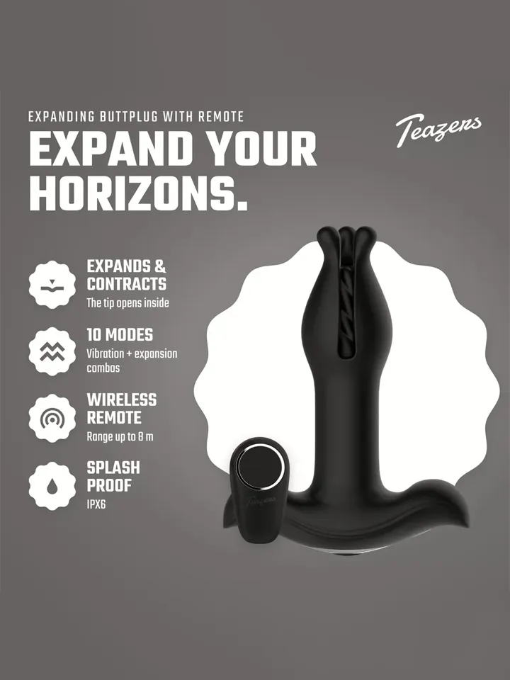 Teazers Anal Expanding Butt Plug - Vibruojantis analinis kištukas 1 [full]