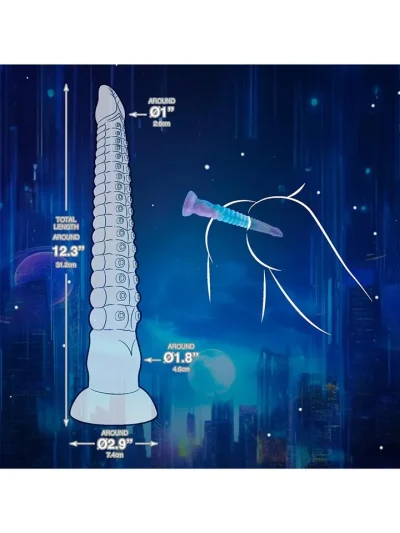 Tentaeel Glow In The Dark Dildo 31,2 cm - Dragon dildo 2