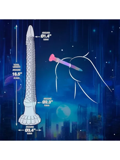 Tentaeel Glow In The Dark Dildo 44,5 cm - Dragon dildo 3