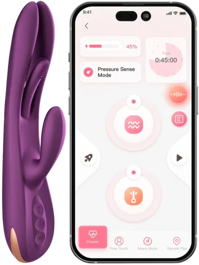 Terri App Controlled Tapping Rabbit Vibrator - APP kontroliuojamas „RabbitVibrator“ 1