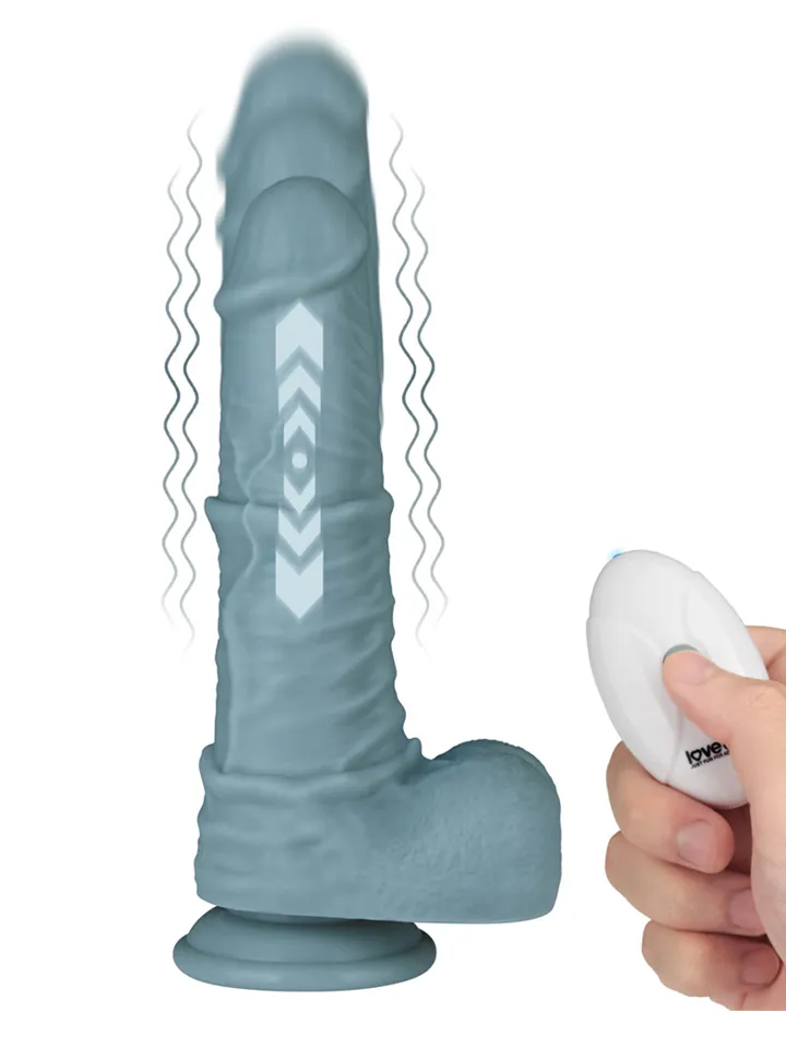 Thrusting & Vibrating Silicone Dildo 27,5 cm - Vibruojantis dilatorius 1 [full]