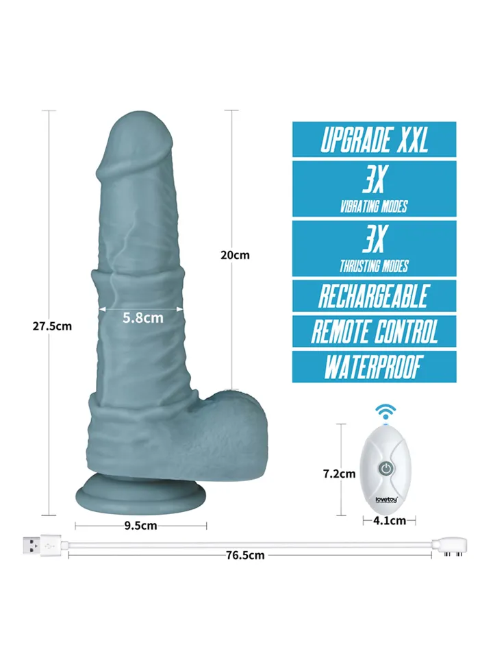 Thrusting & Vibrating Silicone Dildo 27,5 cm - Vibruojantis dilatorius 2 [full]