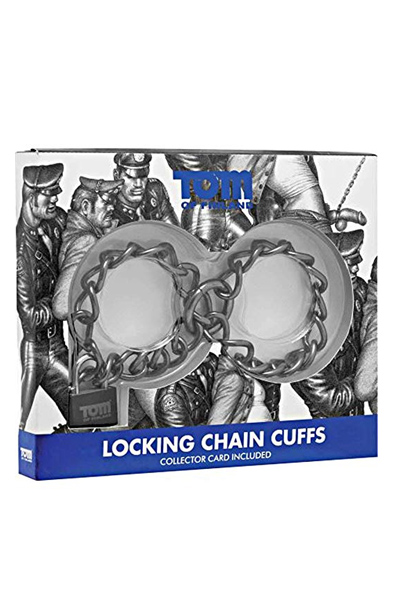 Tom of Finland Locking Chain Cuffs - Antrankių metalas 2