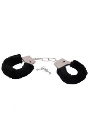 TOYZ4LOVERS Furry Handcuffs Black - Antrankiai su pūkais 1