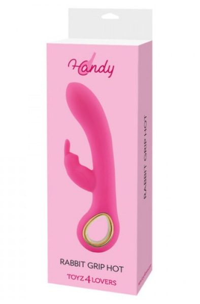 TOYZ4LOVERS Vibrator Rabbit Grip Hot Pink - Triušio vibratorius 3