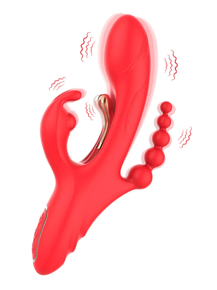 Trident Red Four-Point Vibrator - Triušio vibratorius 1 [full]