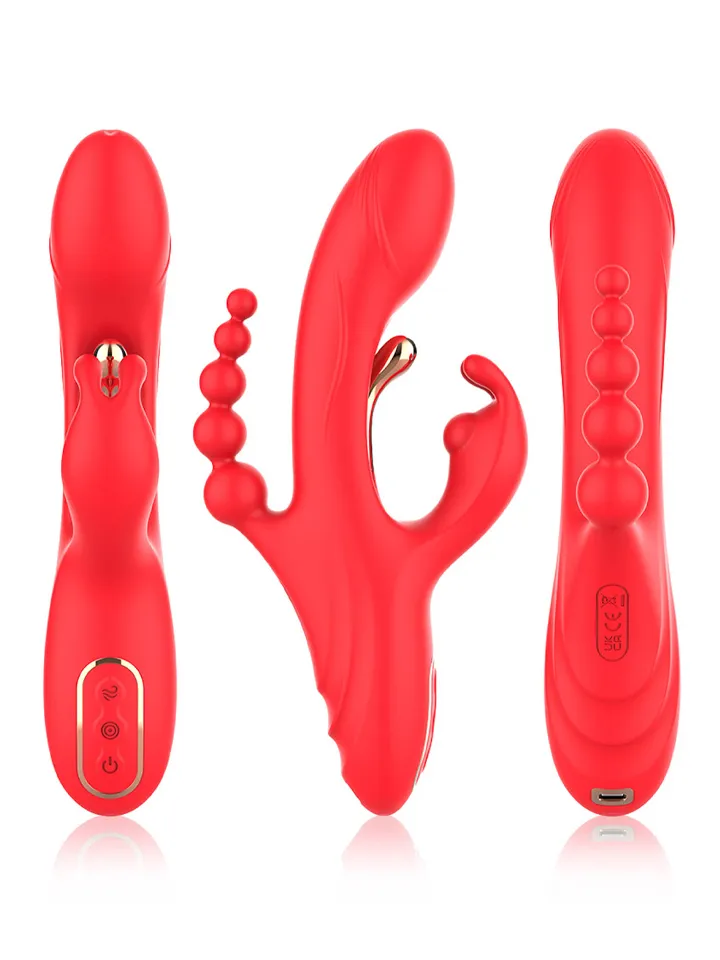 Trident Red Four-Point Vibrator - Triušio vibratorius 3 [full]