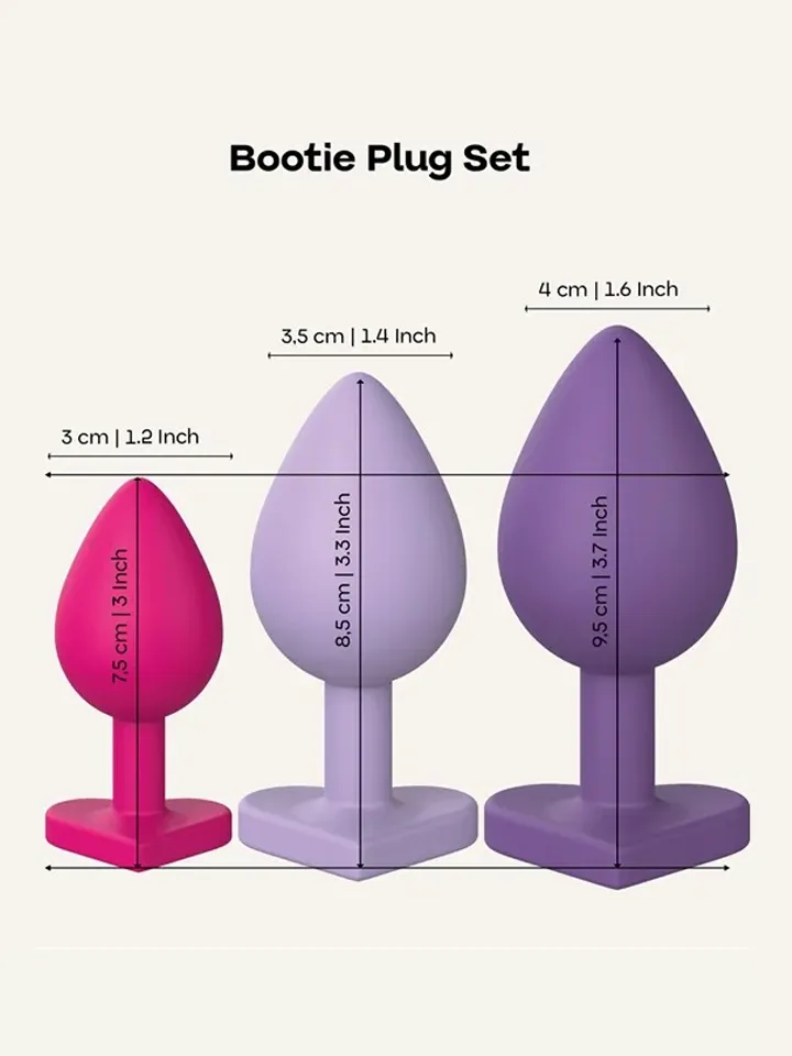Triple Heart Anal Plug Set - Analinis kištuko rinkinys 3 [full]