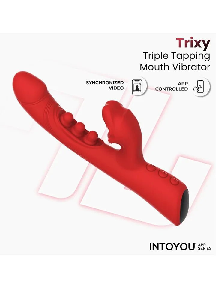 Trixy Vibrator With Tapping, Biting & App - APP kontroliuojamas „RabbitVibrator“ 4 [full]